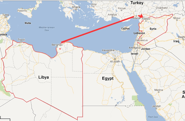 Libya and Syria Map