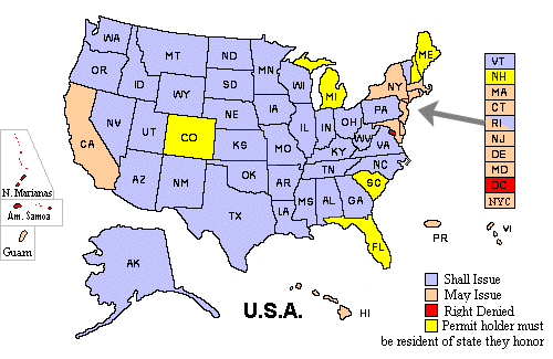 USA Map of Gun Laws